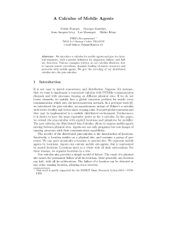 A Calculus of Mobile Agents