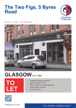 TO LET - Graham + Sibbald