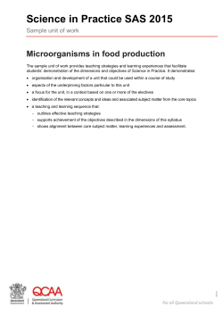 Microorganisms in food sample unit of work