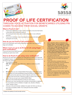 proof of life certification