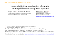 Some statistical mechanics of simple non-equilibrium two