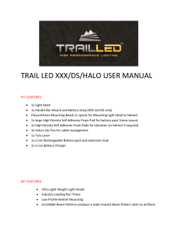 TRAIL LED XXX/DS/HALO USER MANUAL KIT CONTENTS: 1x