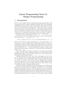 Linear Programming Notes X: Integer Programming