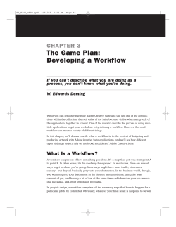 The Game Plan: Developing a Workflow