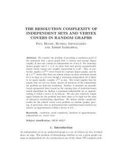 The Resolution Complexity of Independent Sets and Vertex Covers