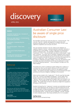 Australian Consumer Law: be aware of single price disclosure