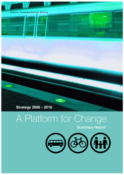 A Platform for Change -A Transportation Strategy for the Greater