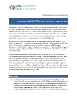 Leaving no one behind? Reflection for action in a changing world