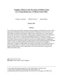 Neighbor Effects in the Provision of Public Goods in a Young