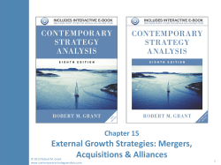 External Growth Strategies: Mergers