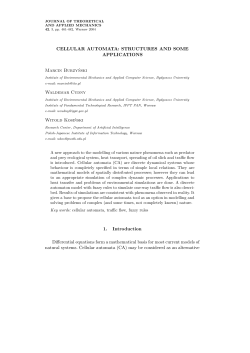 CELLULAR AUTOMATA: STRUCTURES AND SOME