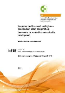 Integrated multi-sectoral strategies as dead ends of