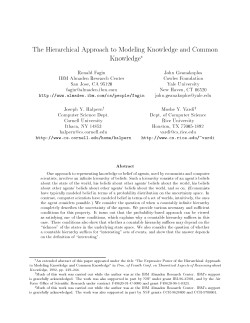The Hierarchical Approach to Modeling Knowledge and Common