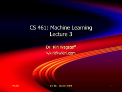 Lecture 3 PPT - Kiri L. Wagstaff