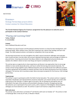 Erasmus+ &ldquo;Playing and Learning Child&rdquo;