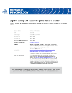 Cognitive training with casual video games: Points to