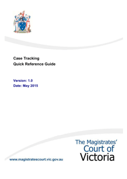 Case Tracking 2015 Quick Reference Guide