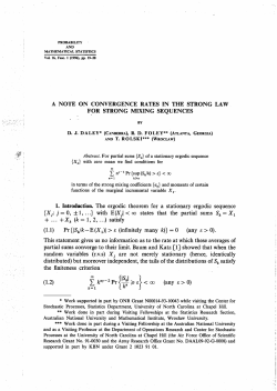 FOR STRONG MIXING SEQUENCES 1. Introduction. The ergodic