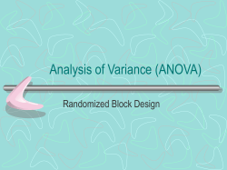 Analysis of Variance (ANOVA)