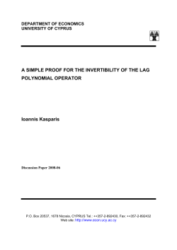 A Simple Proof for the Invertibility of the Lag Polynomial Operator