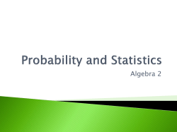 Probability and Statistics
