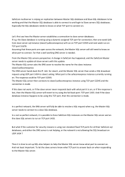 SafeCom multiserver is relying on replication between Master SQL