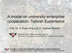 A model on university-enterprise cooperation: Turkish - EUE-Net