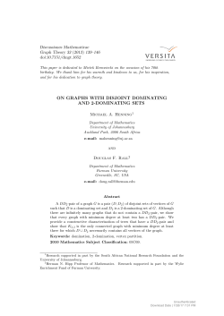 on graphs with disjoint dominating and 2-dominating sets