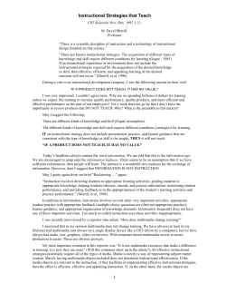 Instructional Strategies that Teach