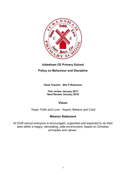 Policy on Behaviour and Discipline