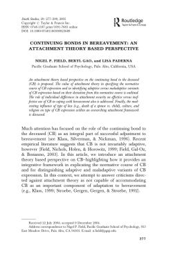 CONTINUING BONDS IN BEREAVEMENT