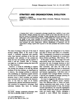 Strategy and organizational evolution
