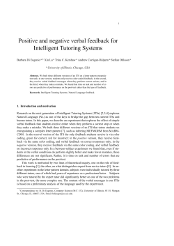 Positive and negative verbal feedback for Intelligent Tutoring Systems