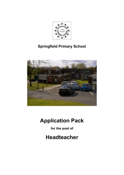 Headteacher - Application Pack - Springfield Primary School