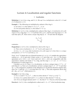 Lecture 4: Localization and regular functions