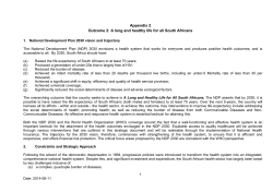 Appendix 2 Outcome 2: A long and healthy life for all South Africans