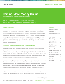 Raising More Money Online with Independent Fundraising Events