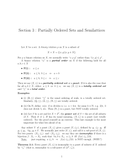 Section 3 : Partially Ordered Sets and Semilattices