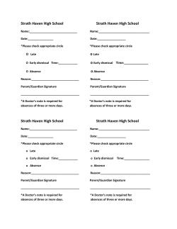 Official Absence-Late-Early Dismissal Note