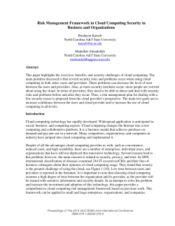 Risk Management Framework in Cloud Computing Security in