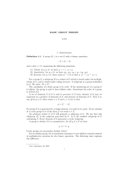 BASIC GROUP THEORY 1. Definitions Definition 1.1. A group (G