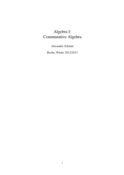 Algebra I: Commutative Algebra - Userpage