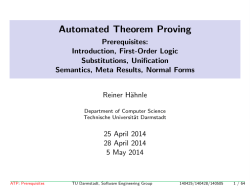 Automated Theorem Proving - Prerequisites
