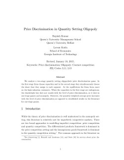Price Discrimination in Quantity Setting Oligopoly