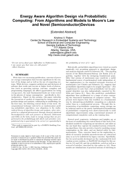 Energy Aware Algorithm Design via Probabilistic Computing: From