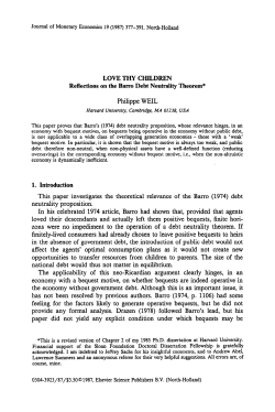 LOVE THY CHILDREN Reflections on the Barre Debt