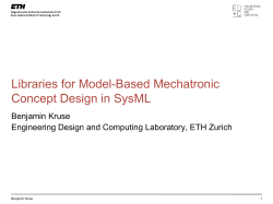 Dr. Benjamin Kruse, ETH Z&uuml;rich, Libraries for Model