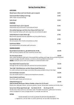 Spring Evening Menu