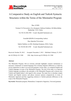 A Comparative Study on English and Turkish Syntactic Structures