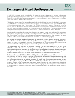 Exchanges of Mixed Use Properties